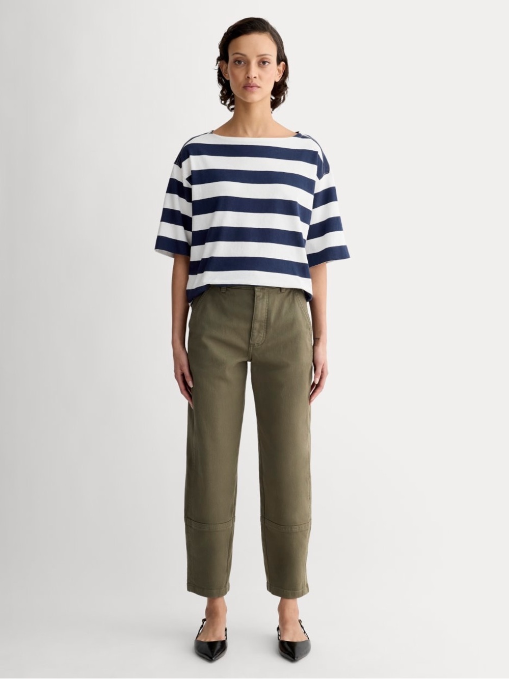 Everlane Women’s Green Cotton High-Rise Utility Barrel Pants Size 8